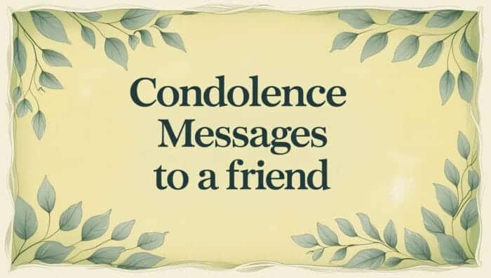 Sweet Condolence Messages to a Friend
