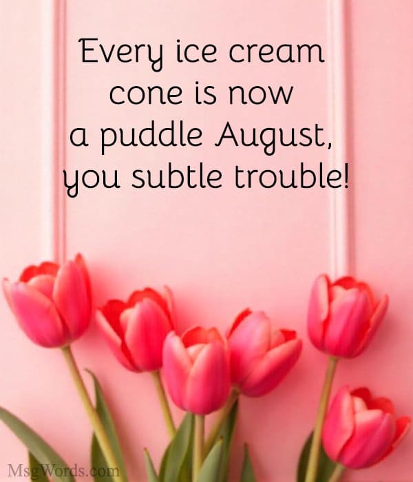 Every ice cream cone is now a puddle; August, you subtle trouble!