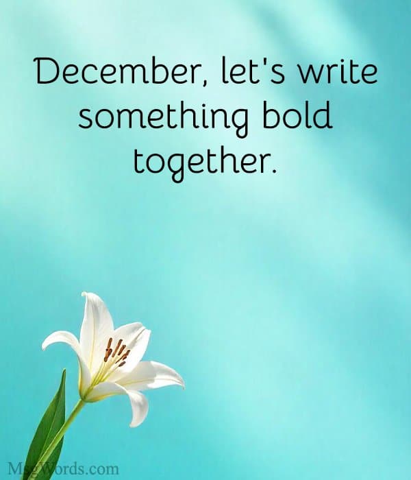 December, let's write something bold together.