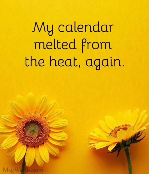 My calendar melted from the heat; again.