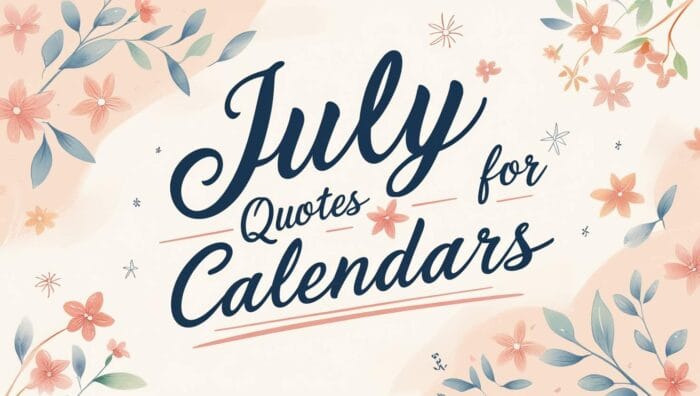 Best July Quotes for Calendars