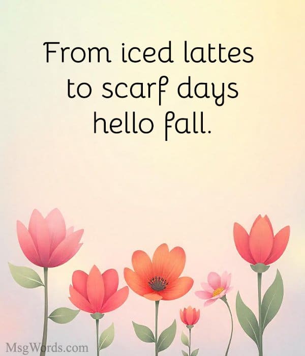 From iced lattes to scarf days; hello fall.