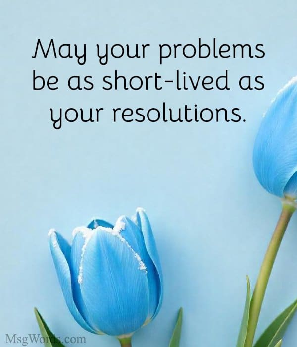 May your problems be as short-lived as your resolutions.
