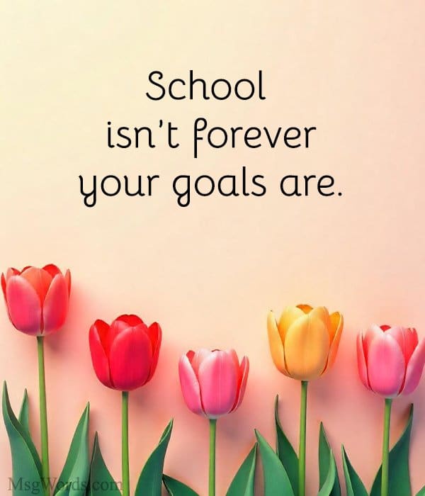 School isn’t forever; your goals are.