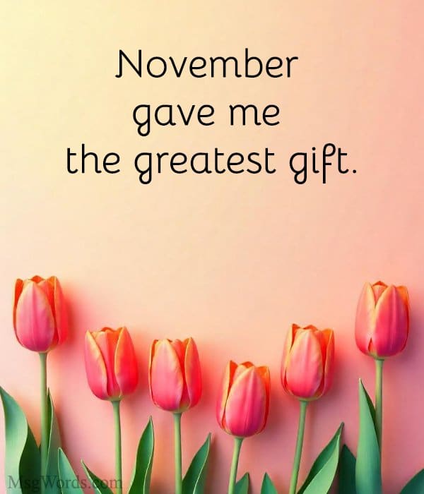 November gave me the greatest gift.