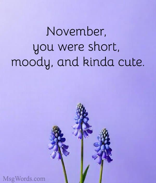 November, you were short, moody, and kinda cute.