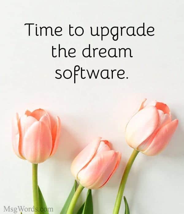 Time to upgrade the dream software.