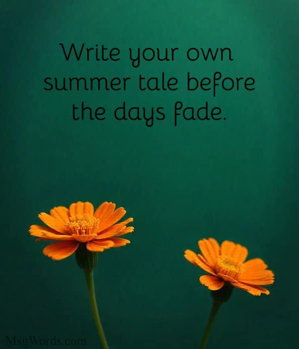 Write your own summer tale before the days fade.