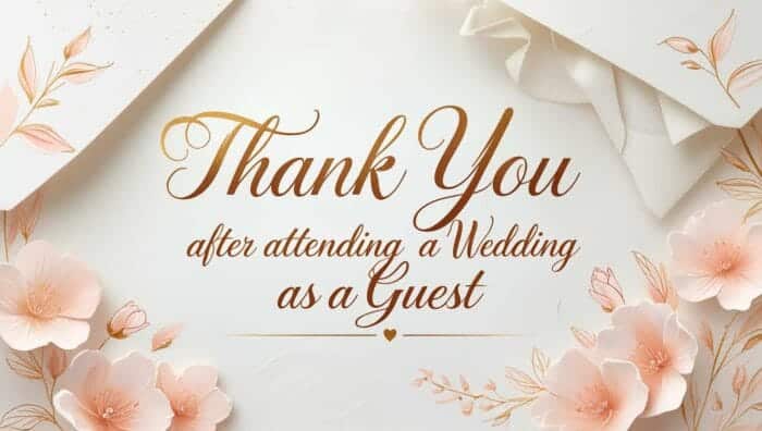 Sweet Thank You Messages After Attending a Wedding as a Guest