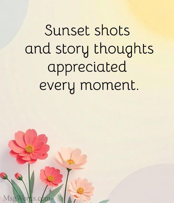 Sunset shots and story thoughts; appreciated every moment.