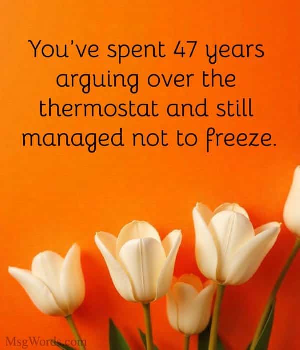 You’ve spent 47 years arguing over the thermostat and still managed not to freeze.