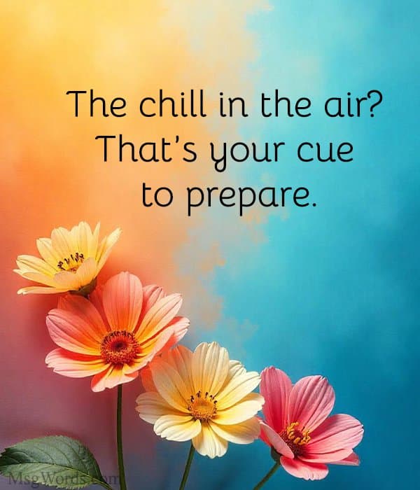 The chill in the air? That’s your cue to prepare.