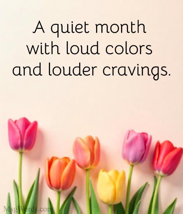 A quiet month with loud colors and louder cravings.