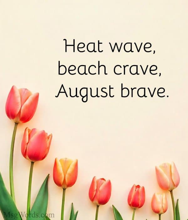Heat wave, beach crave, August brave.