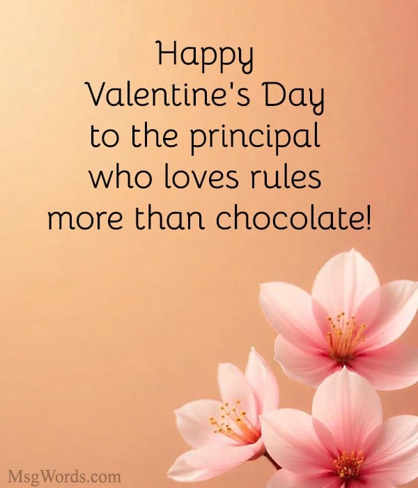 Happy Valentine's Day to the principal who loves rules more than chocolate!
