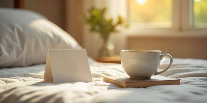 Comforting get well soon setup symbolizing warm wishes for a sick friend.