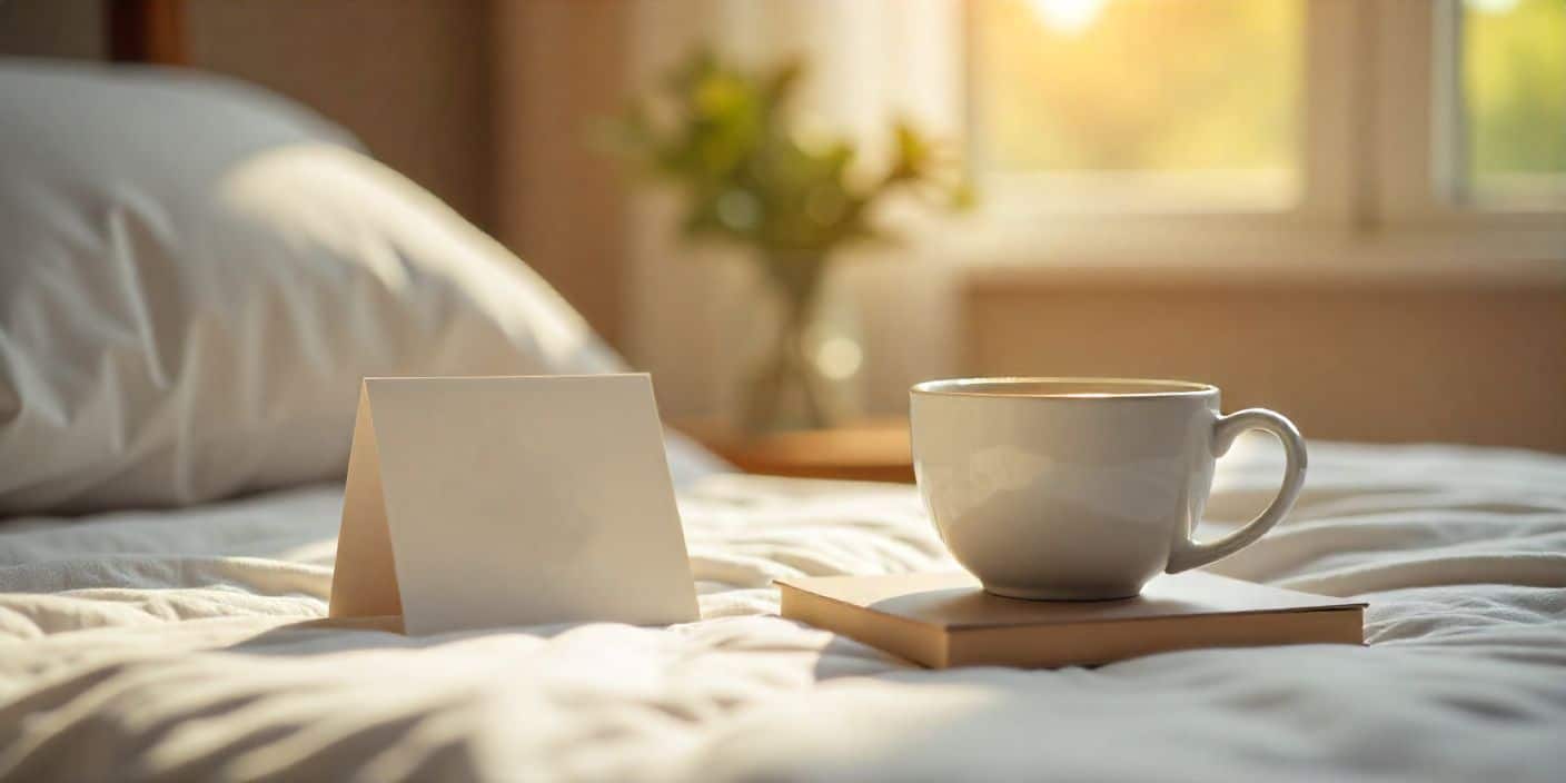 Comforting get well soon setup symbolizing warm wishes for a sick friend.