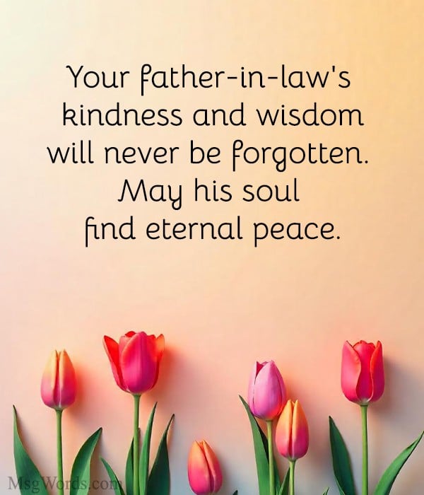 A tender, emotional layout featuring Heart-Touching Messages for Father-in-law Who Passed Away.