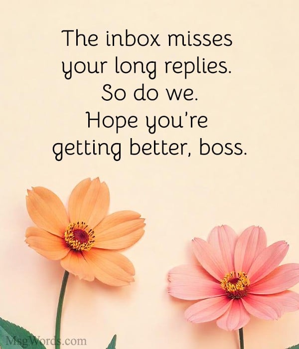 The inbox misses your long replies. So do we. Hope you’re getting better, boss.