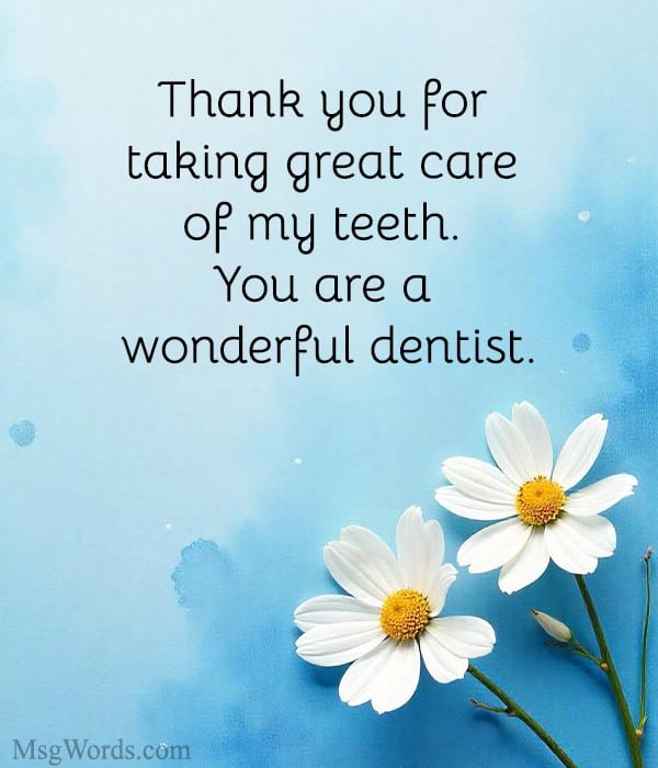 Grateful visual capturing short thank you dentist messages with a warm, appreciative tone.