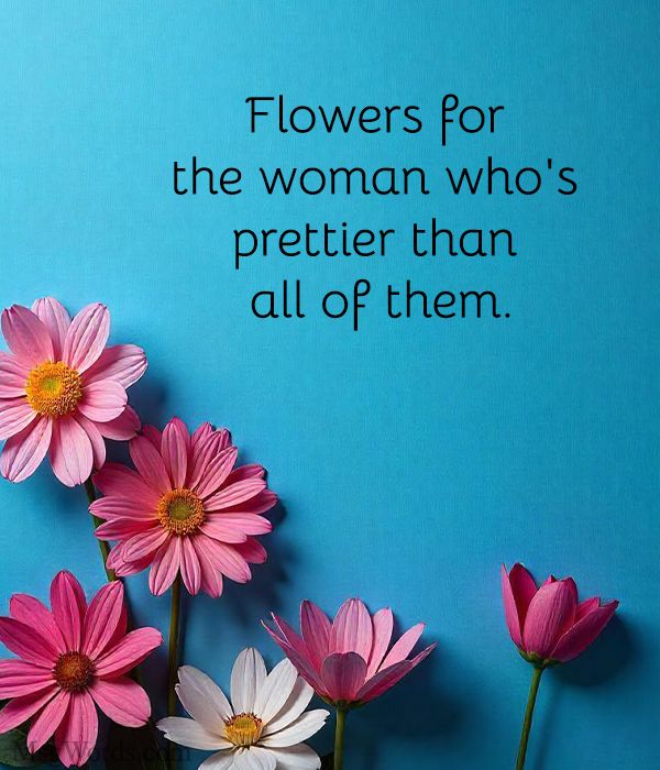 Romantic illustration highlighting Valentines quotes for flowers for her with a soft, feminine touch.