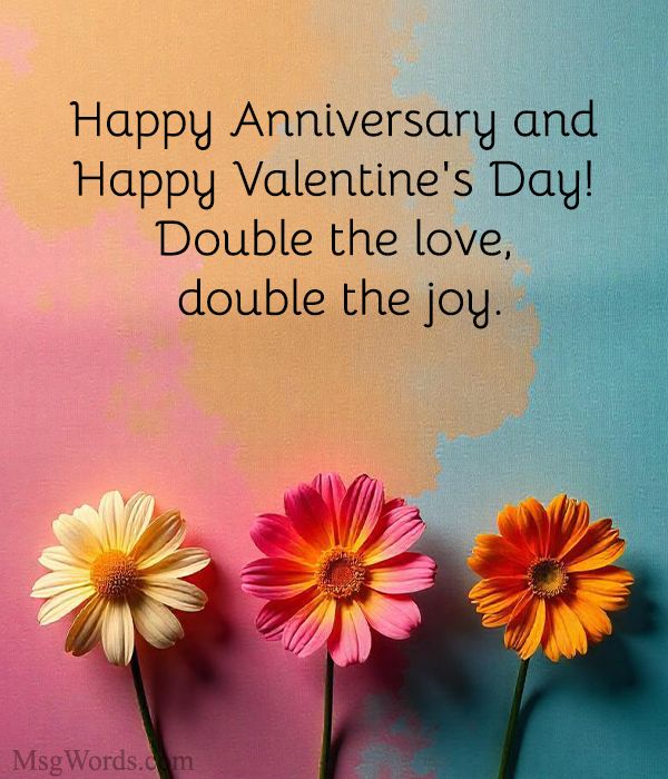 A heartfelt romantic setting highlighting Wedding Anniversary On Valentine's Day Quotes, expressing love and lasting commitment.