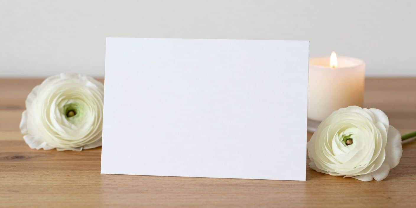 Sympathy card and flowers representing condolence messages for a friend’s father