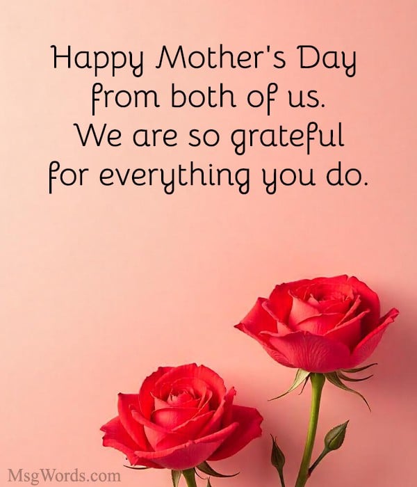Heartfelt family-themed card showing Mother's Day card messages from both of us in an elegant layout.