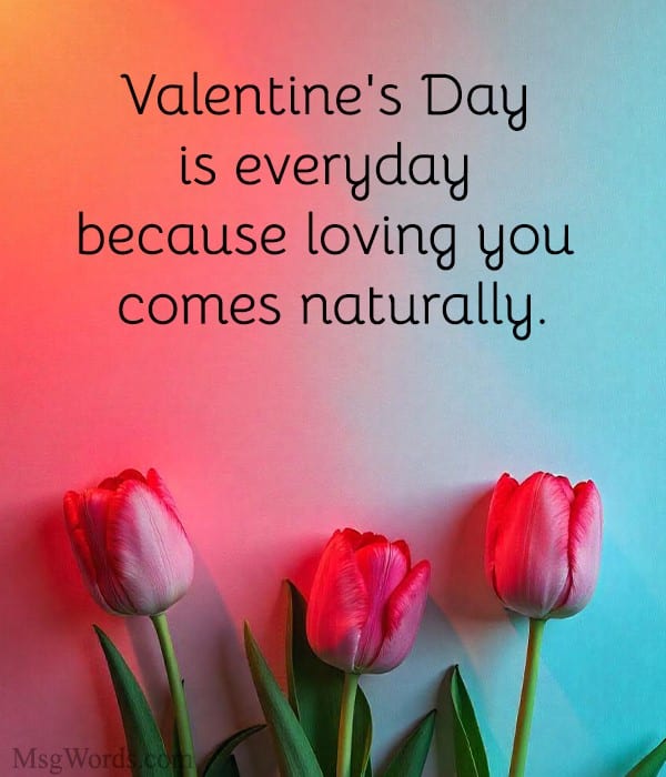 Romantic Valentine design featuring Valentine's Day is everyday quotes for him with soft colors.