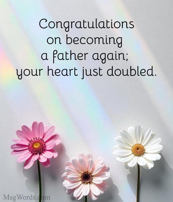 Heartwarming family illustration showcasing wishes for becoming father second time with loving warmth.