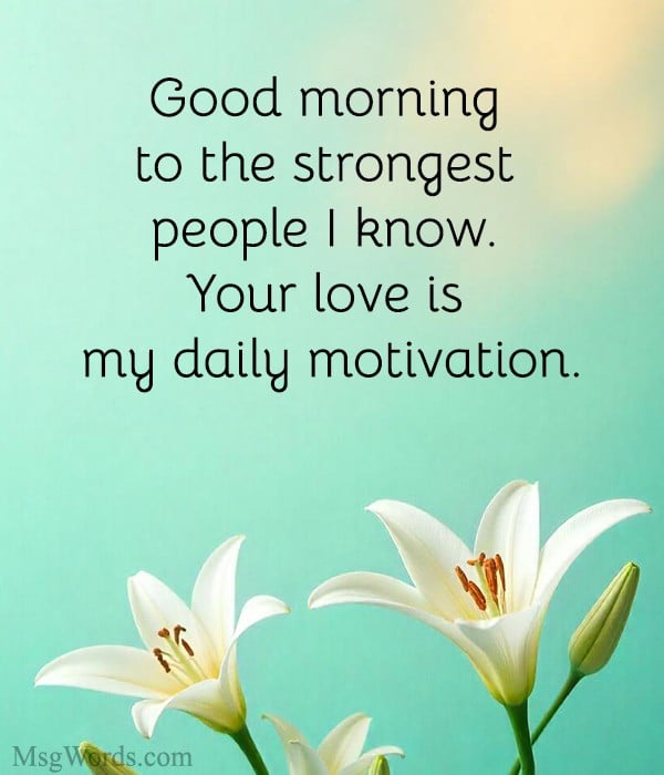 Warm sunrise-themed image highlighting heart-touching good morning messages for family.