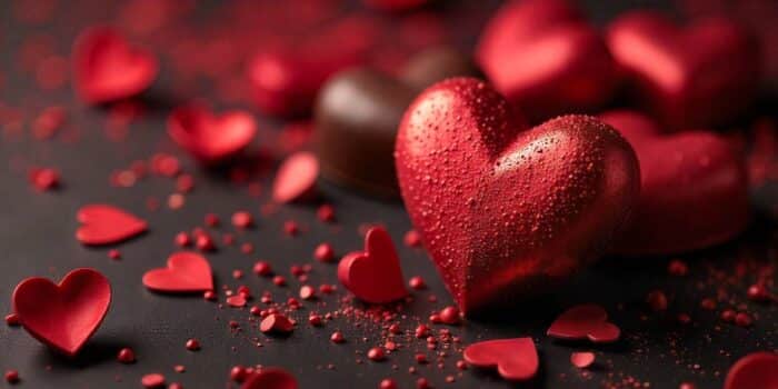 Naughty Valentine’s Day quotes with chocolates and playful heart decorations