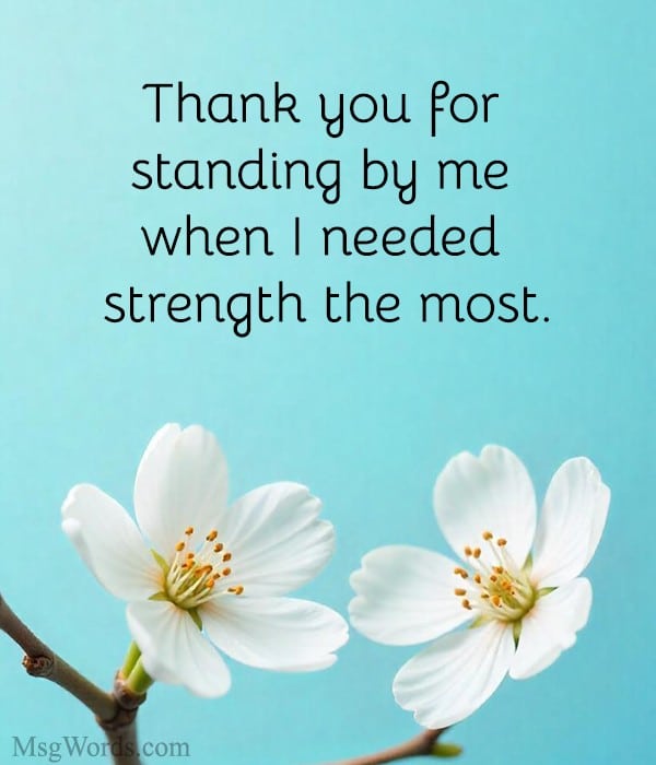 Warm appreciation image highlighting thank you messages to family and friends for support and love.