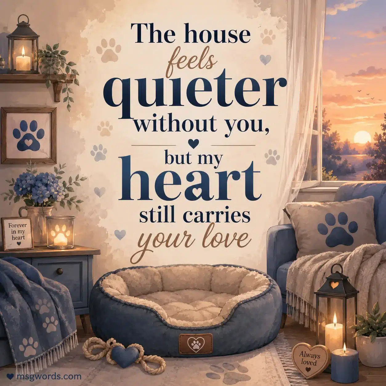 The house feels quieter without you, but my heart still carries your love