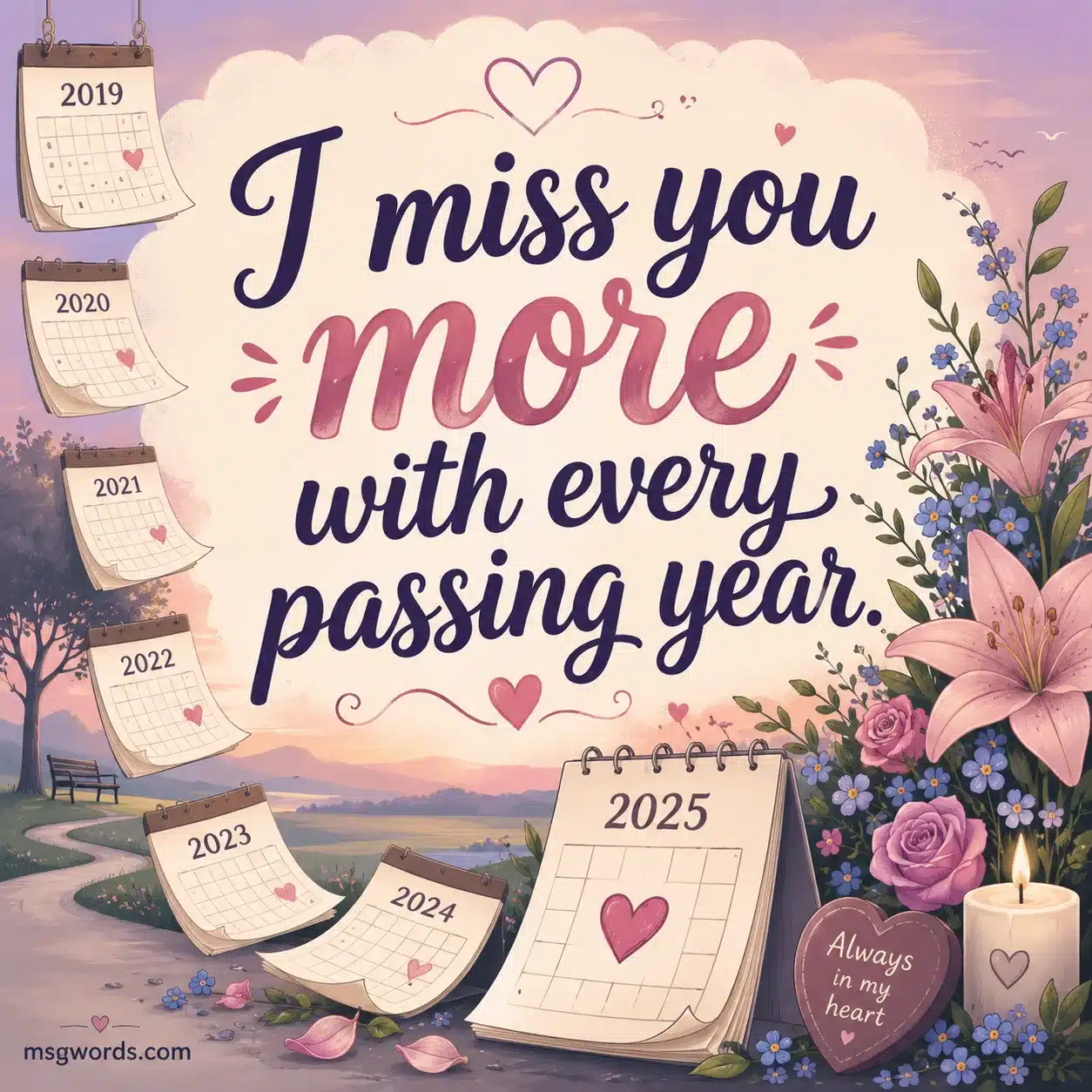 I miss you more with every passing year