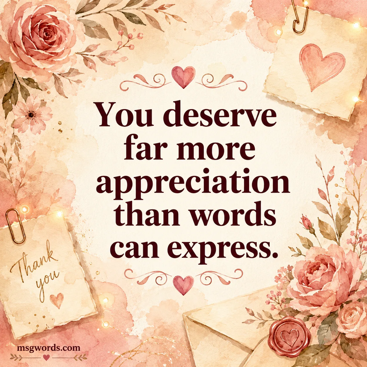 You deserve far more appreciation than words can express