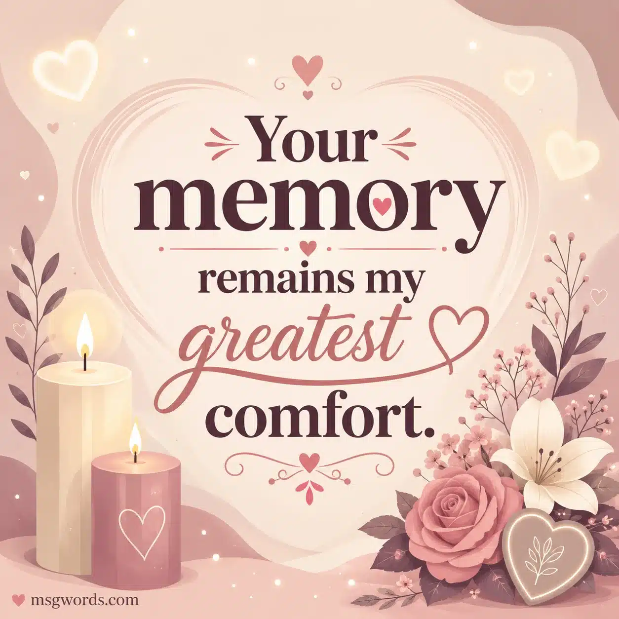 Your memory remains my greatest comfort.