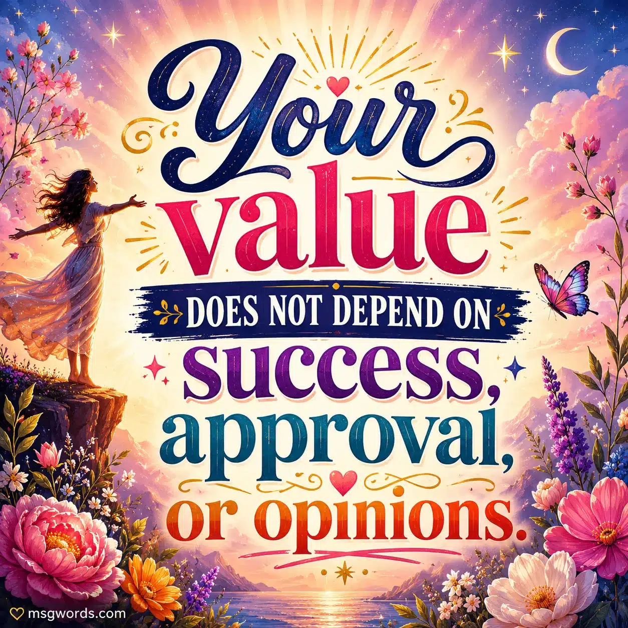 Your value does not depend on success approval or opinions