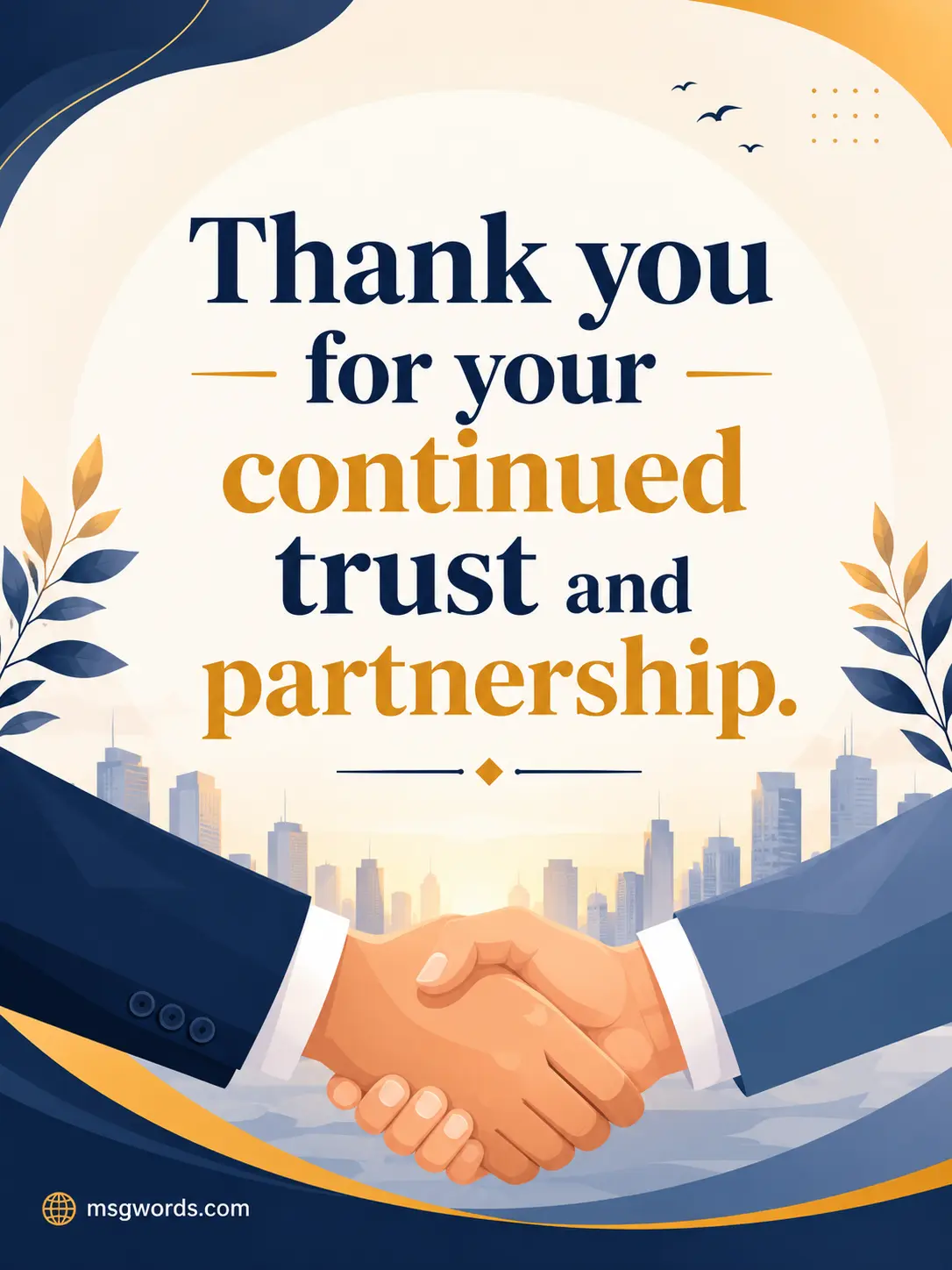 Thank you message for valued client partnership