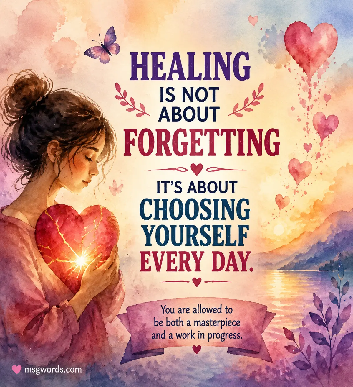 Emotional Valentine's Day messages showing healing and deep connection
