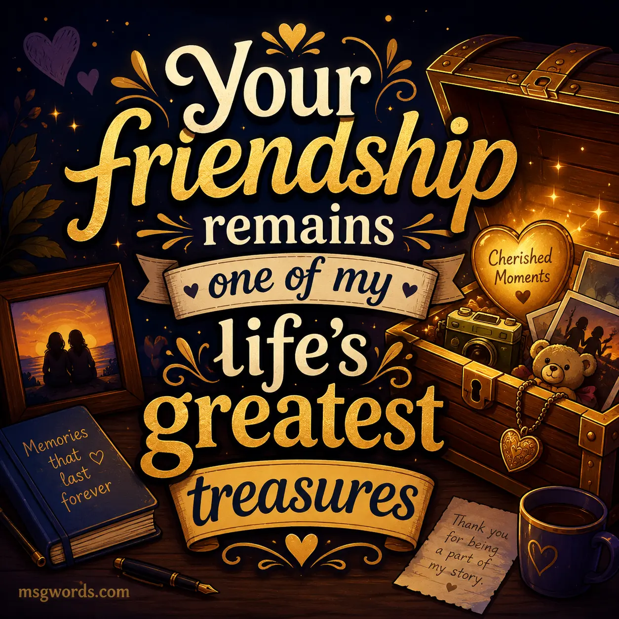 Your friendship remains one of my life's greatest treasures