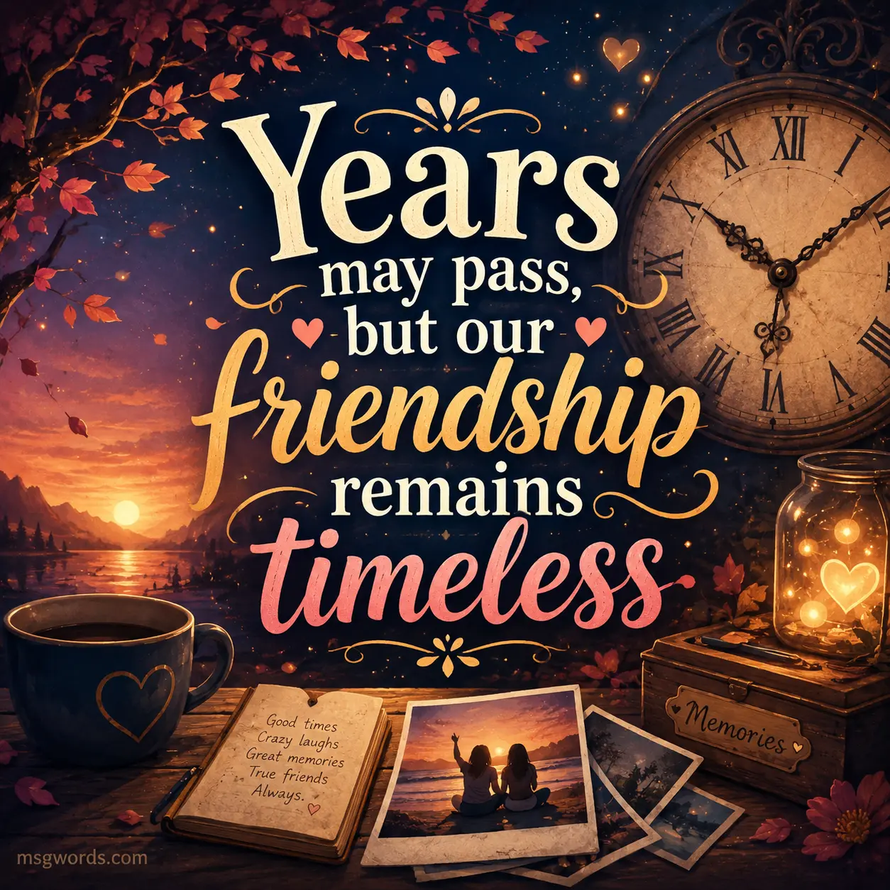 Years may pass, but our friendship remains timeless