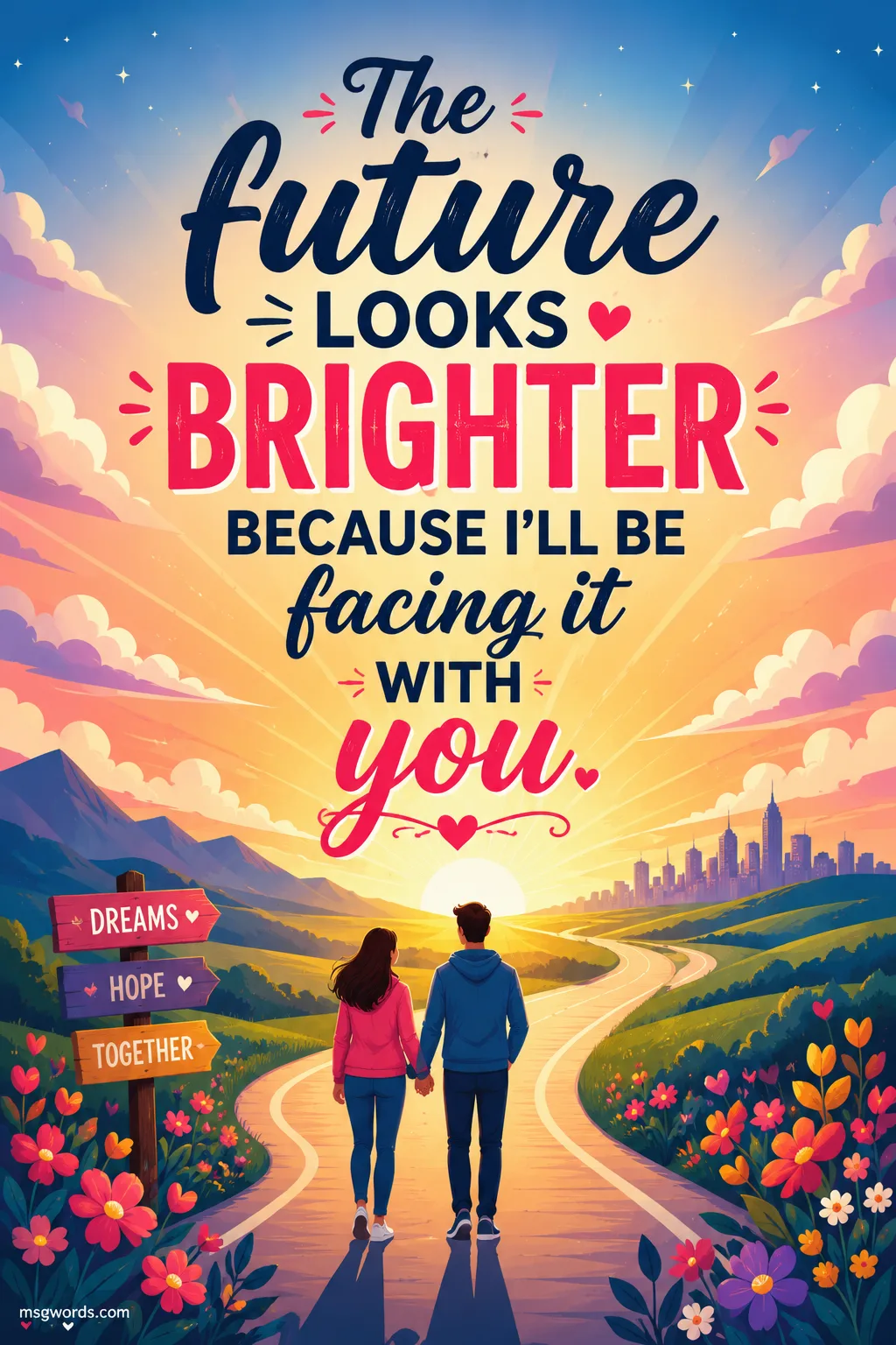 The future looks brighter because I'll be facing it with you