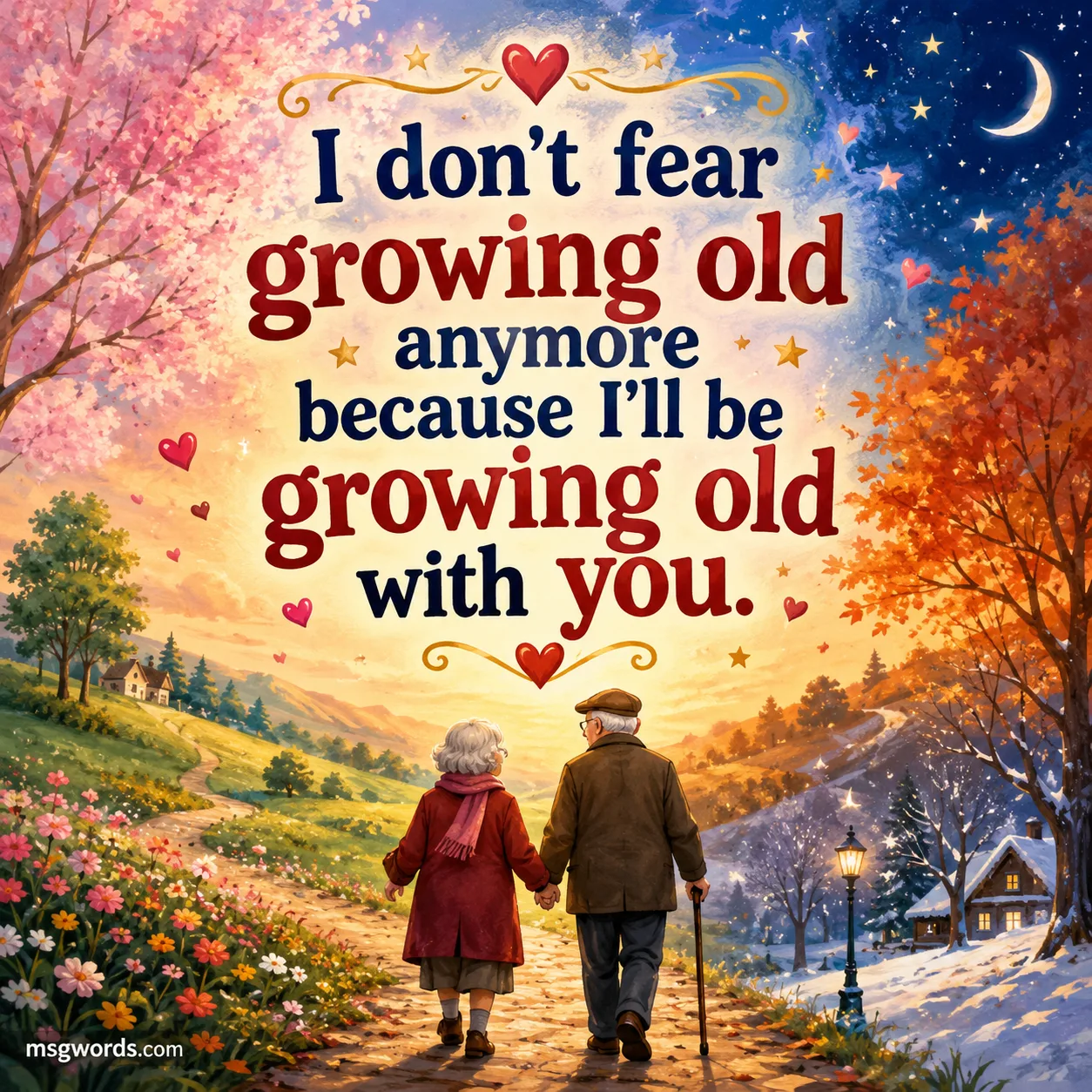 I don't fear growing old anymore because I'll be growing old with you