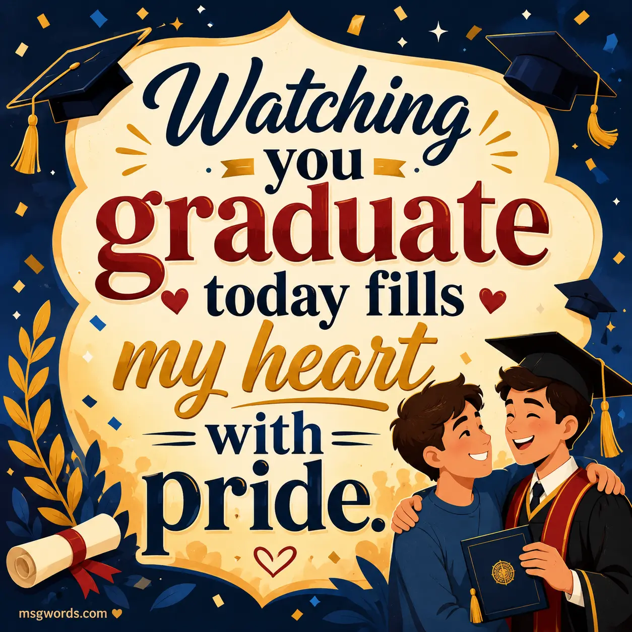 Watching you graduate today fills my heart with pride