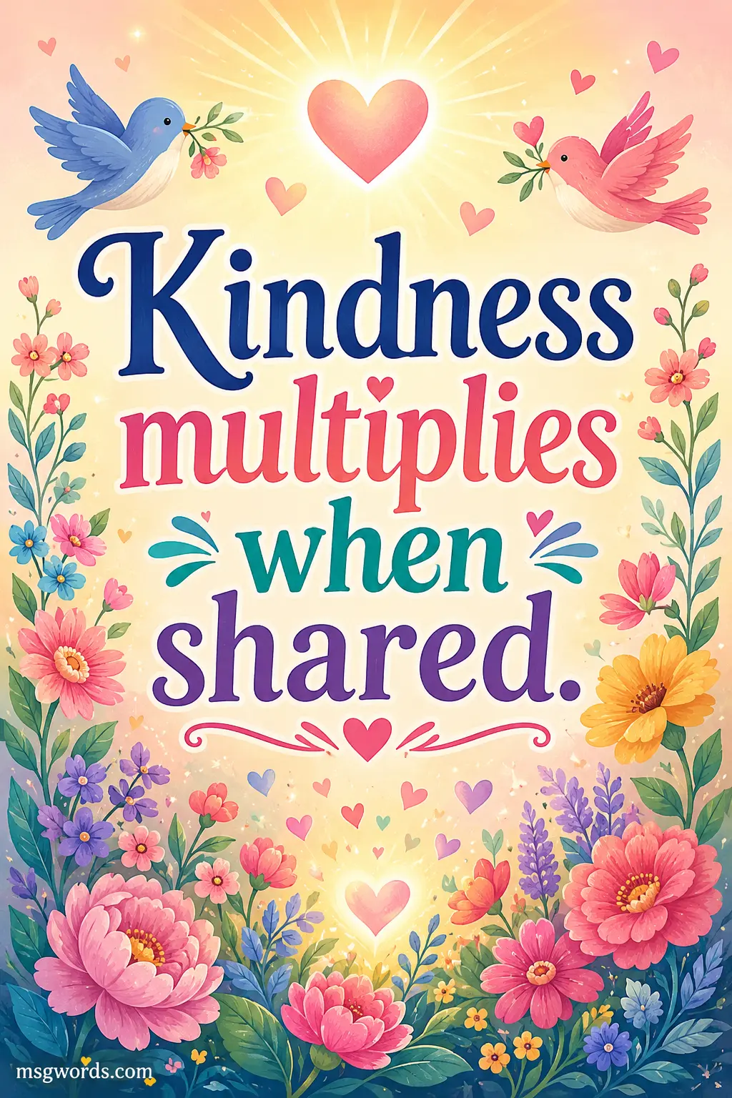 Kindness multiplies when shared.
