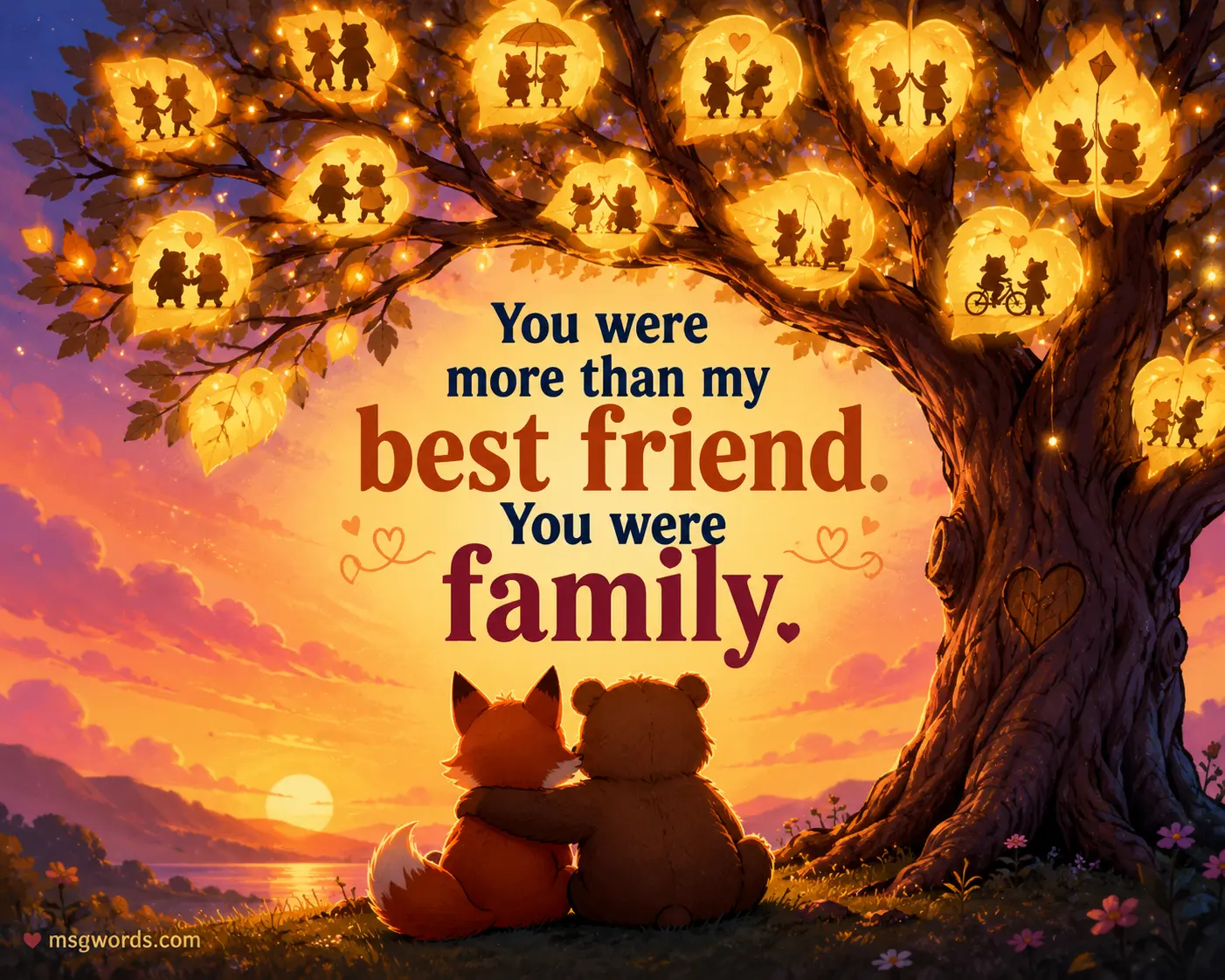 You were more than my best friend. You were family.