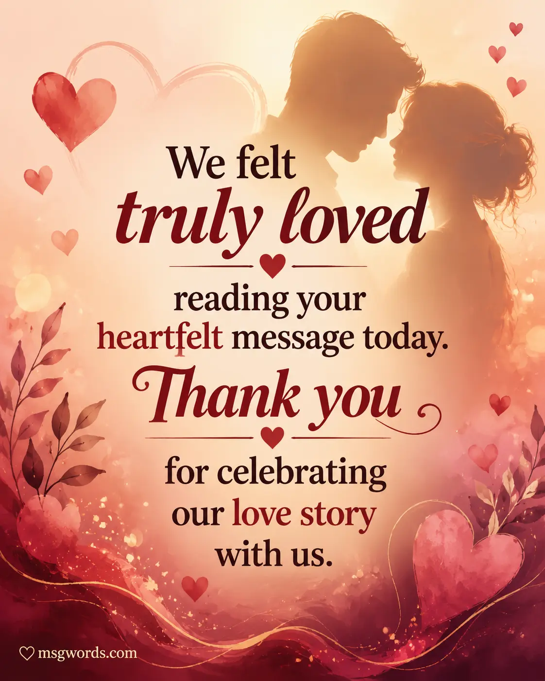 Romantic couple gratitude illustration