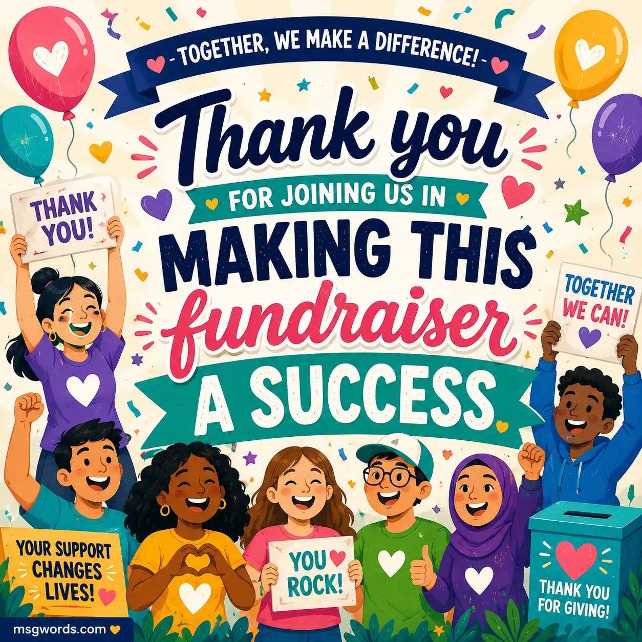 Thank you for joining us in making this fundraiser a success.