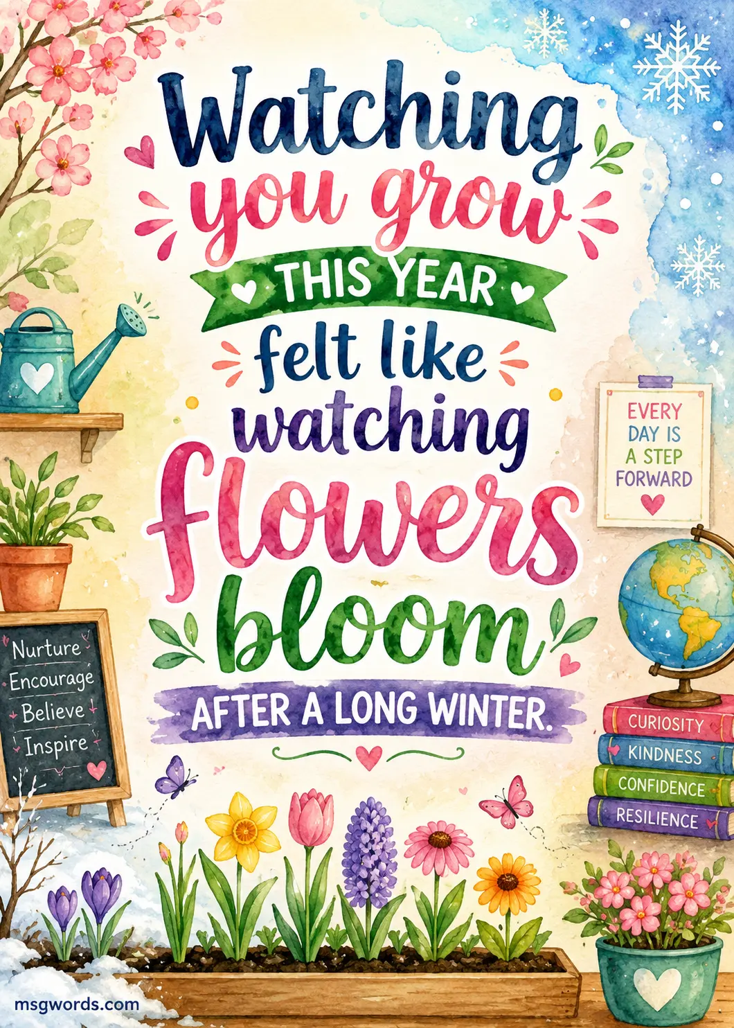 Watching you grow this year felt like watching flowers bloom after a long winter.